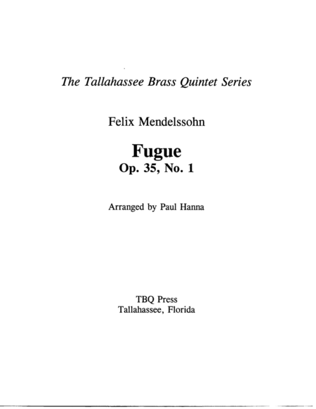 Fugue Op 35 No 1 Sheet Music