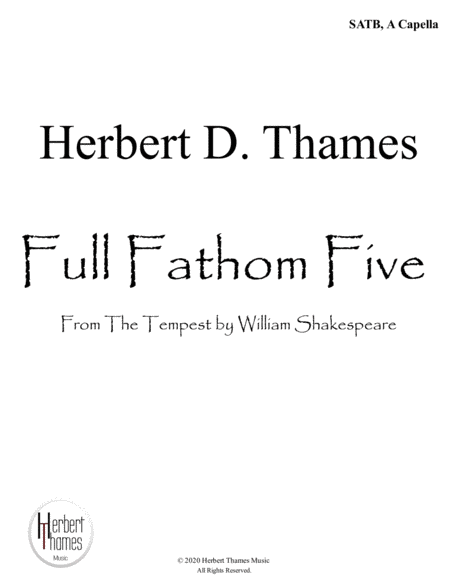 Full Fathom Five Sheet Music