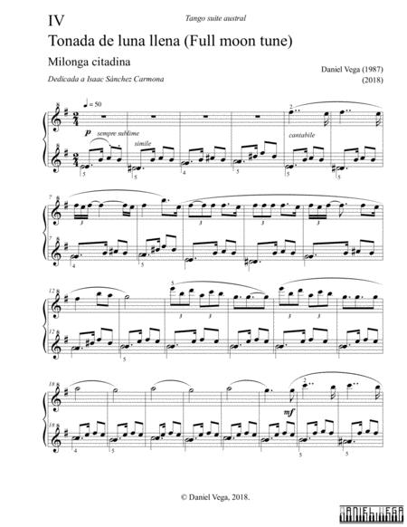 Full Moon Tune Tonada De Luna Llena Milonga Citadina Latin American Dance Sheet Music