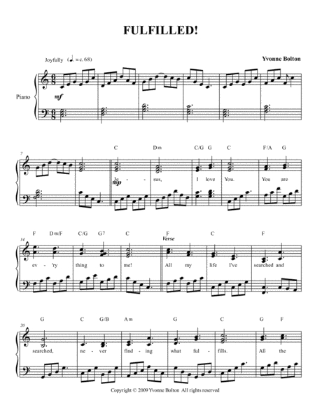 Free Sheet Music Fullfilled