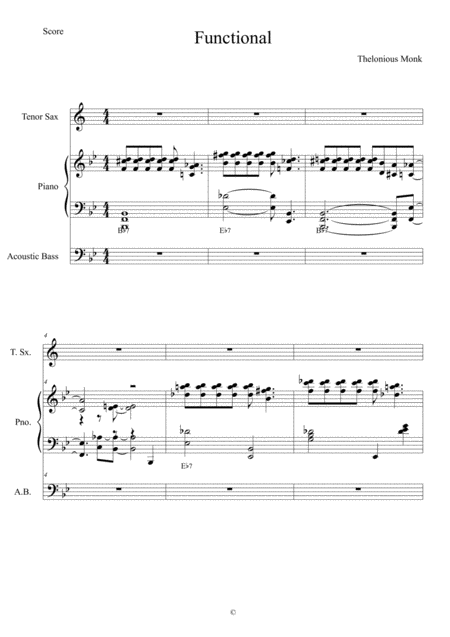 Functional Score Sheet Music