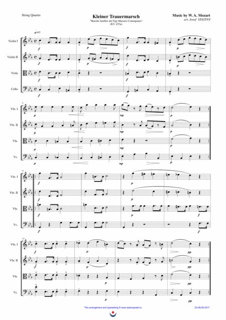 Free Sheet Music Funeral March Mozart