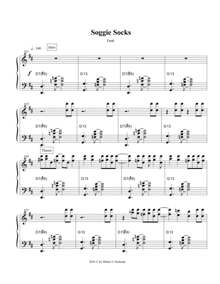 Free Sheet Music Funk Soggie Socks