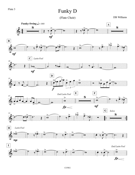 Free Sheet Music Funky D Flute Iii