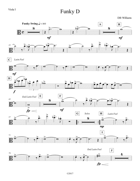 Funky D Viola I Sheet Music