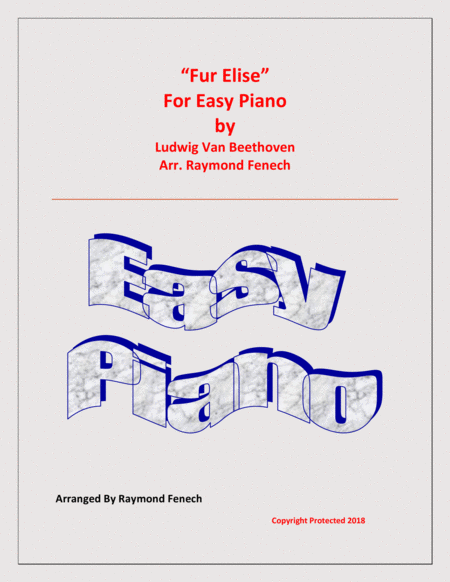 Fur Elise Ludwig Van Beethoven Easy Piano Sheet Music