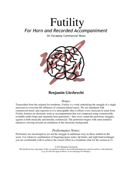 Futility Horn Transcription Sheet Music