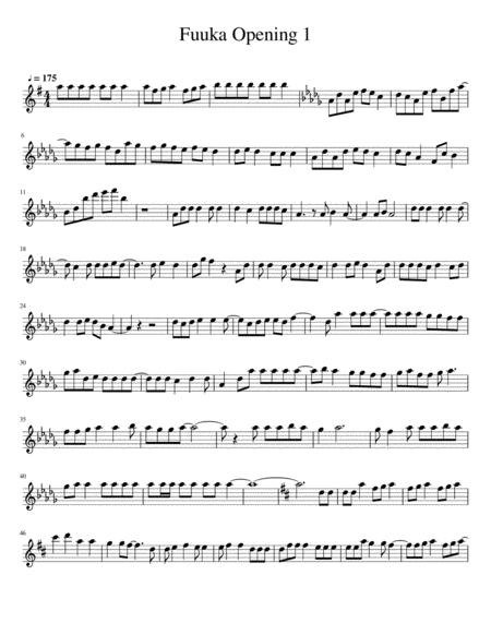 Free Sheet Music Fuuka Opening 1