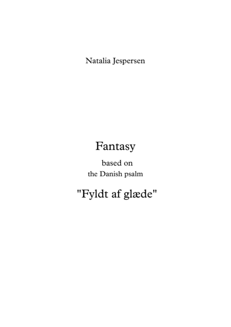 Fyldt Af Glde Fantasy Sheet Music