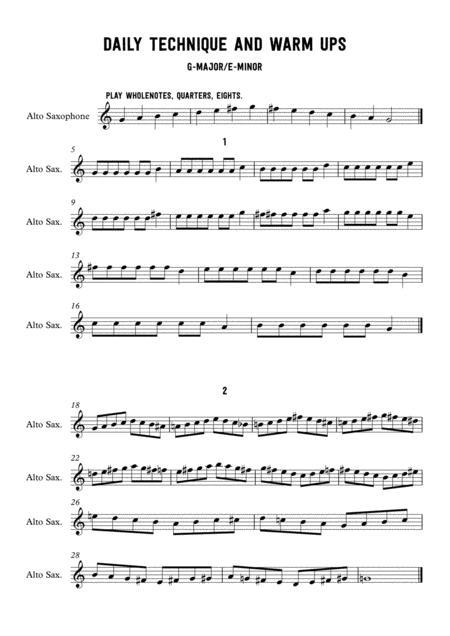 G Major E Minor Technique And Warm Ups Sheet Music