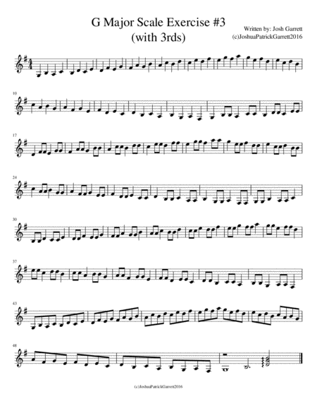 G Major Scale Exercise 3 Sheet Music