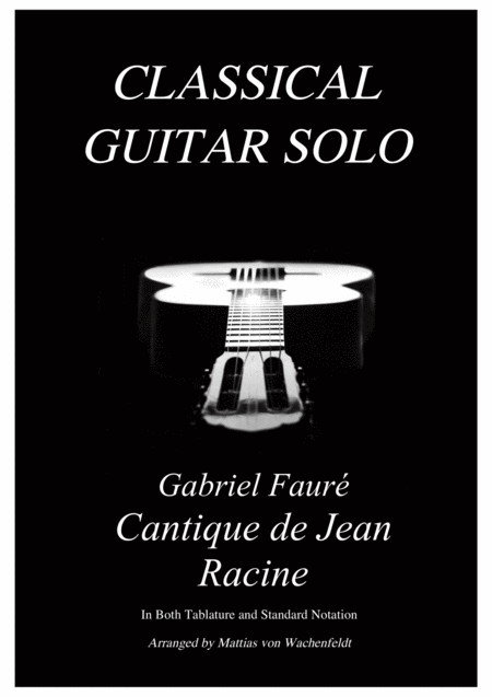 Gabriel Faur Cantique De Jean Racine Guitar Sheet Music