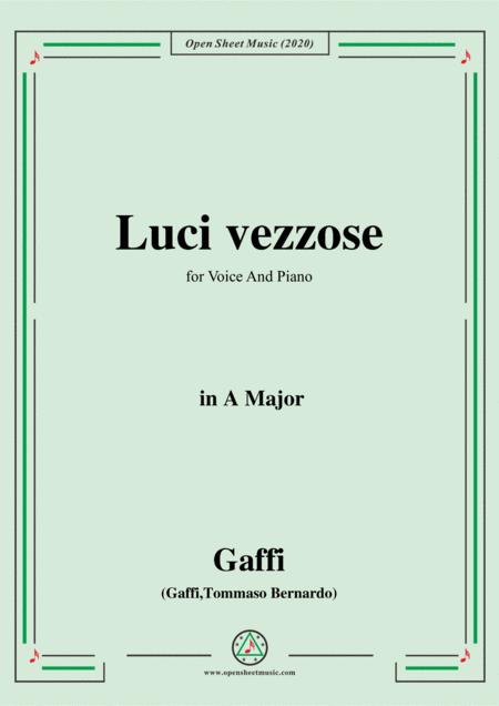 Gaffi Luci Vezzose In A Major For Voice And Piano Sheet Music