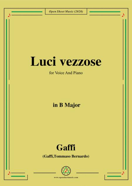 Free Sheet Music Gaffi Luci Vezzose In B Major For Voice And Piano