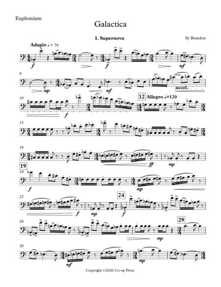 Free Sheet Music Galactica For Solo Euphonium