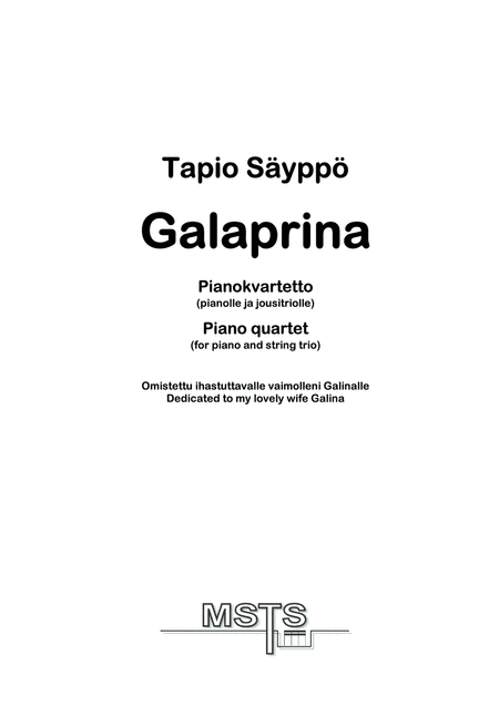 Galaprina Piano Quartet Sheet Music