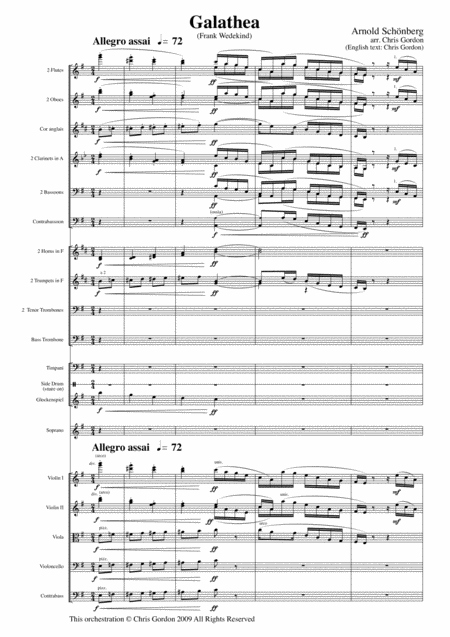 Free Sheet Music Galathea Brettl Lied A Cabaret Song By Arnold Schoenberg Arr For Soprano And Orchestra By Chris Gordon