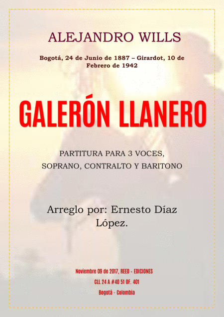 Galern Llanero Vocal Arrangement Sheet Music