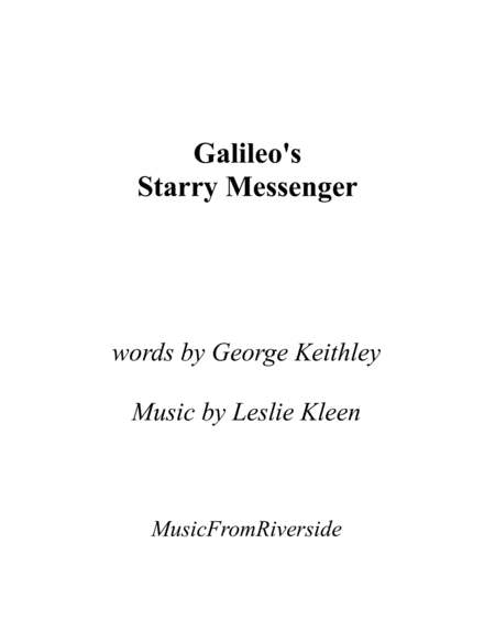 Free Sheet Music Galileos Starry Messenger For Solo Chorus Speakers And Orchestra
