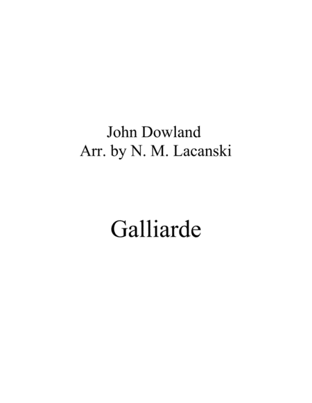 Galliarde Sheet Music