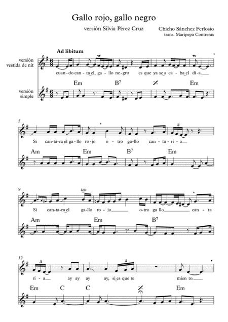 Free Sheet Music Gallo Rojo Gallo Negro