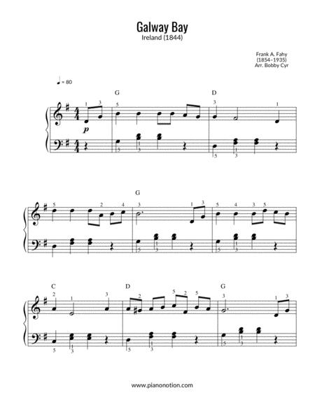 Galway Bay Easy Piano Solo Sheet Music