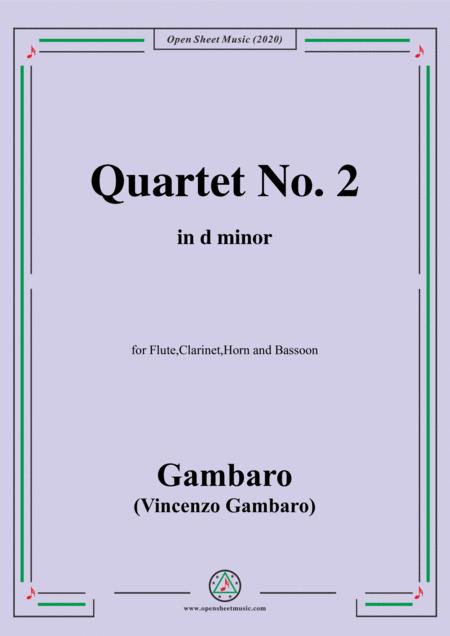 Gambaro Quartet No 2 In D Minor For Fl Cl Hn And Bsn Sheet Music