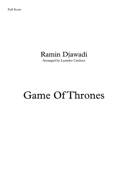 Game Of Thrones Brass Quintet Sheet Music