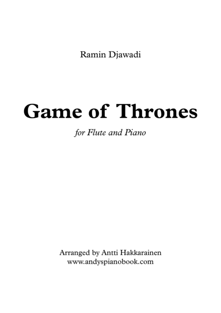 Game Of Thrones Flute Piano Sheet Music