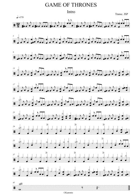 Game Of Thrones Intro Sheet Music