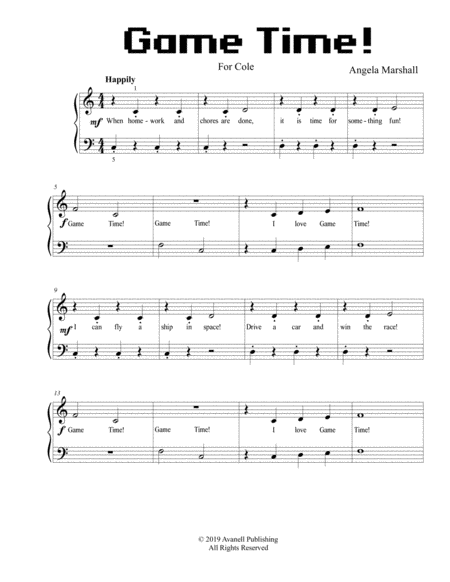 Game Time Elementary Piano Solo Sheet Music