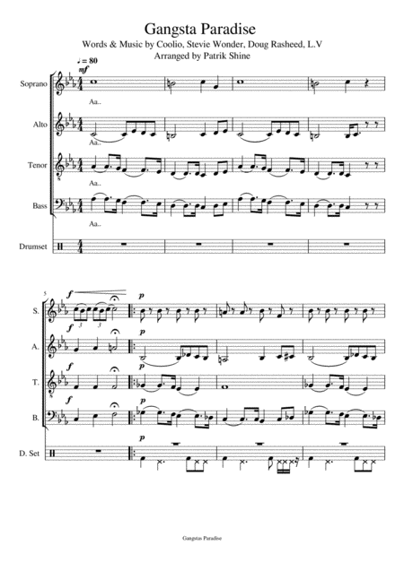 Gangstas Paradise Sheet Music