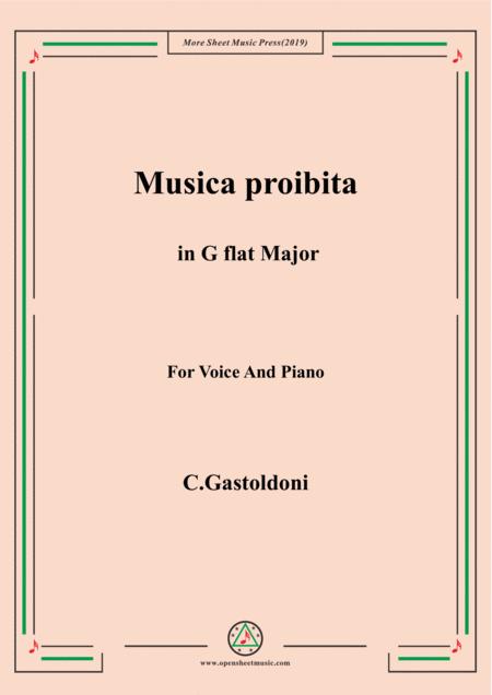 Gastoldoni Musica Proibita In G Flat Major Sheet Music