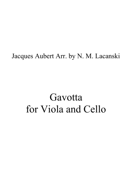 Free Sheet Music Gavotta For Viola And Cello