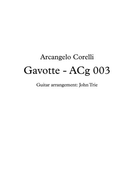 Gavotte Acg003 Tab Sheet Music