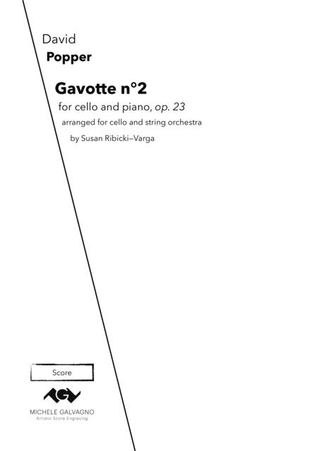 Gavotte N 2 Op 23 For Cello And String Orchestra Sheet Music