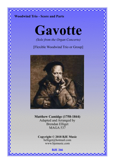 Gavotte Solo From The Organ Concerto Flexible Mixed Woodwind Trio Or Mixed Group Score And Parts Pdf Sheet Music