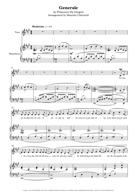 Free Sheet Music Generale