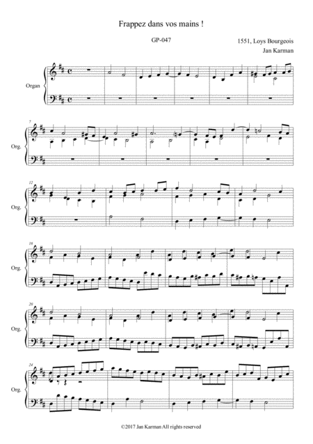 Genevan Psalter 47 Frappez Dans Vos Mains Sheet Music