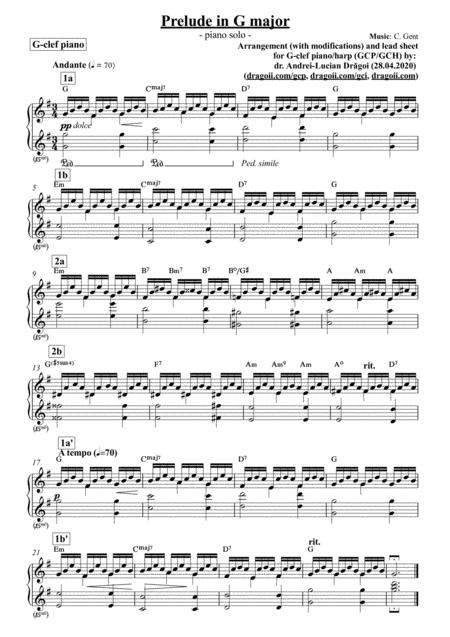 Gent C Arr With Modifications And Lead Sheet For G Clef Piano Harp Gcp Gch Sheet Music