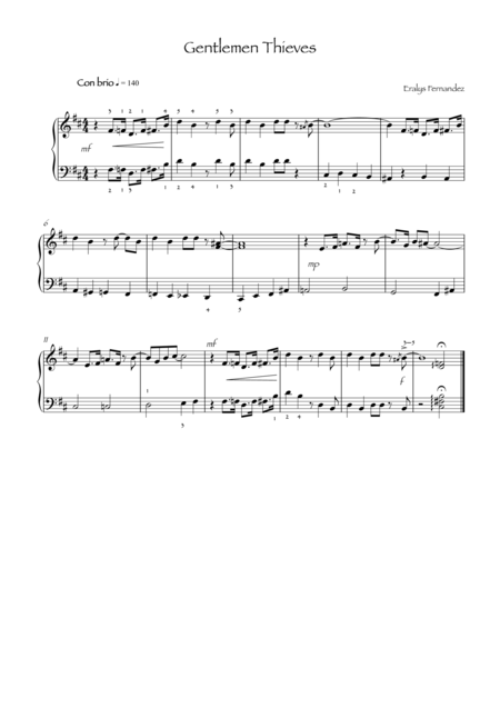 Gentlemen Thieves Sheet Music