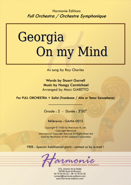 Georgia On My Mind Flex Ensemble Sheet Music