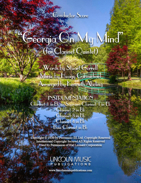 Georgia On My Mind For Clarinet Quintet Sheet Music