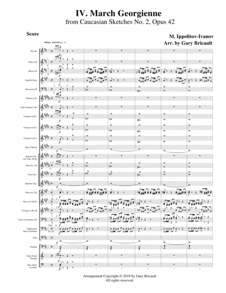 Free Sheet Music Georgian March Mvt Iv From Caucasian Sketches No 2 Opus 42