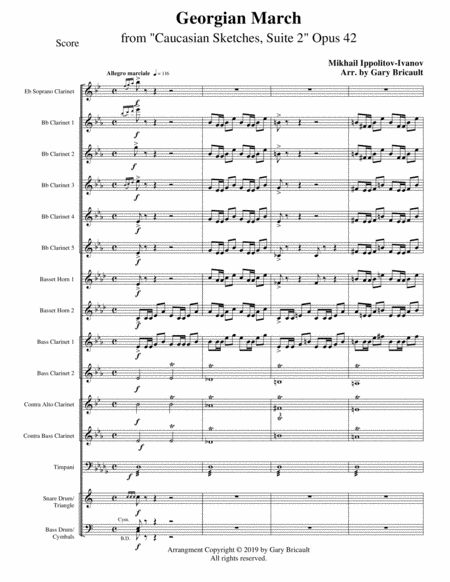Free Sheet Music Georgian March Mvt Iv From Caucasian Sketches Suite 2 Opus 42
