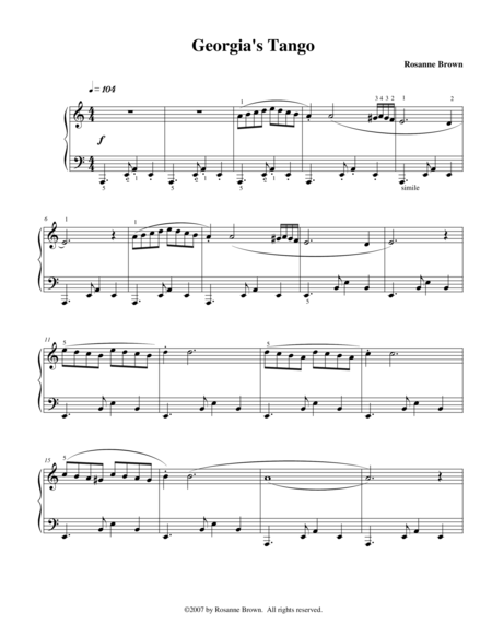 Free Sheet Music Georgias Tango