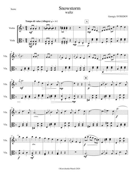 Georgy Sviridov Waltz Snowstorm For String Duo Sheet Music