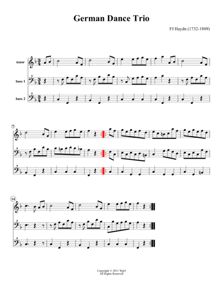 Free Sheet Music German Dance Trio