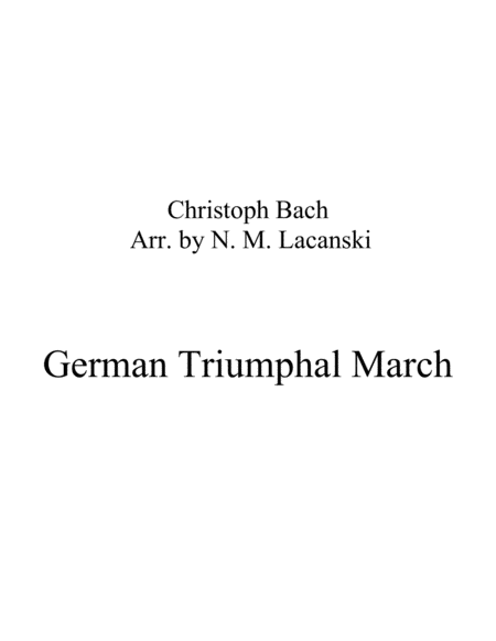 Free Sheet Music German Triumphal March