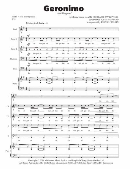 Geronimo Sheet Music